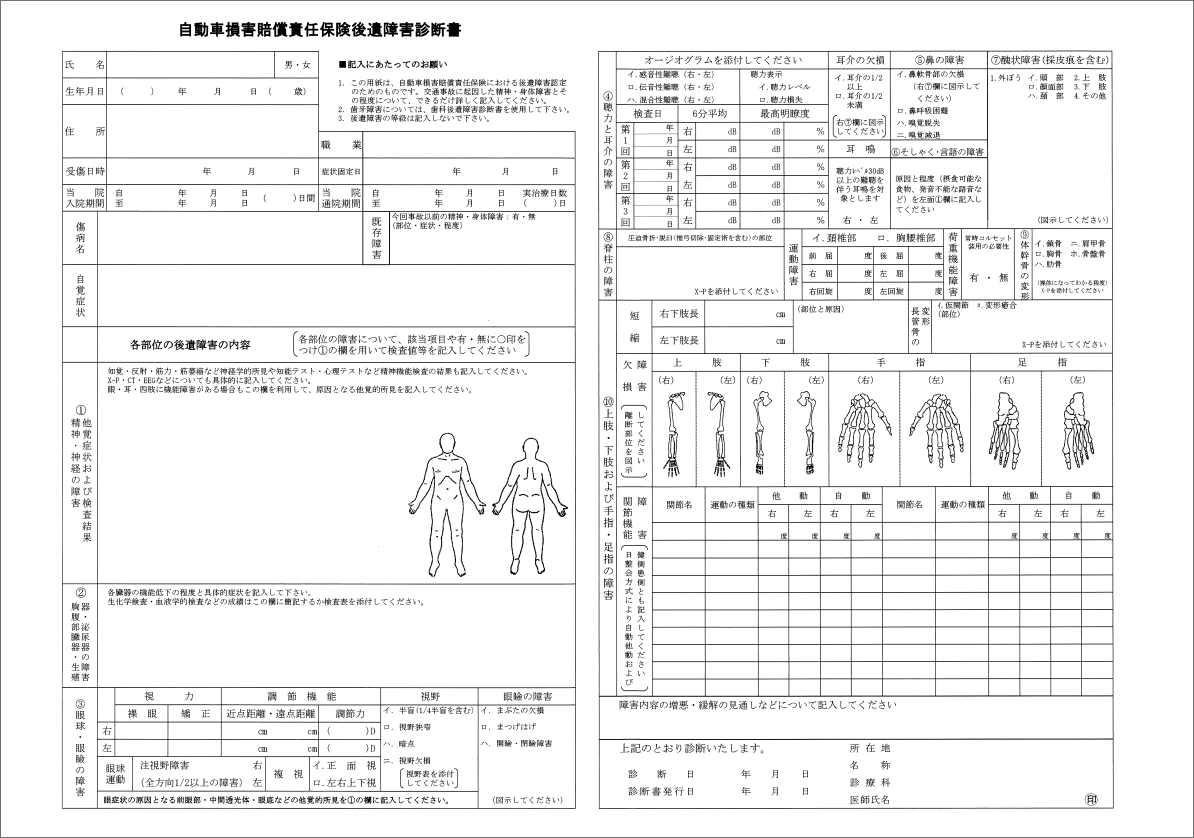 後遺障害診断書